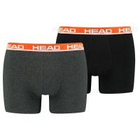 Head Basic Boxers Gris Rouge 2 Unites  Offre - Pas cher