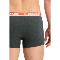 Head Basic Boxers Gris Rouge 2 Unites  Offre - Pas cher