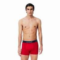 Boxers Lacoste Pique Azul Marino Blanco Rojo 3 Unidades  Oferta + Barato