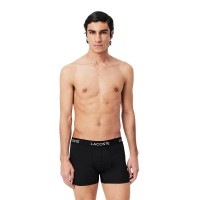 Boxers Lacoste Piqué Preto 3 Unidades  Oferta + Barato