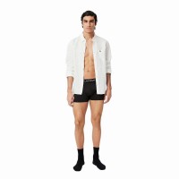 Boxers Lacoste Piqué Preto 3 Unidades  Oferta + Barato