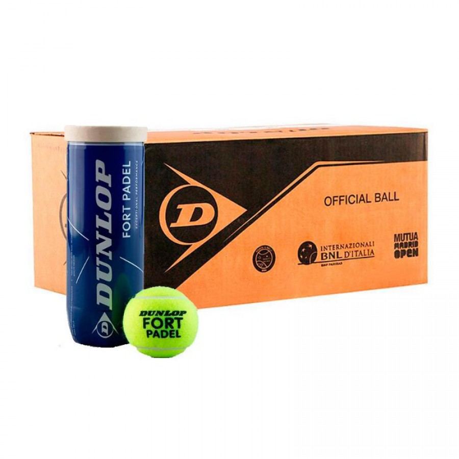 Cajon 72 Pelotas - 24 Botes de 3 uds - Dunlop Fort Padel  Oferta + Barato