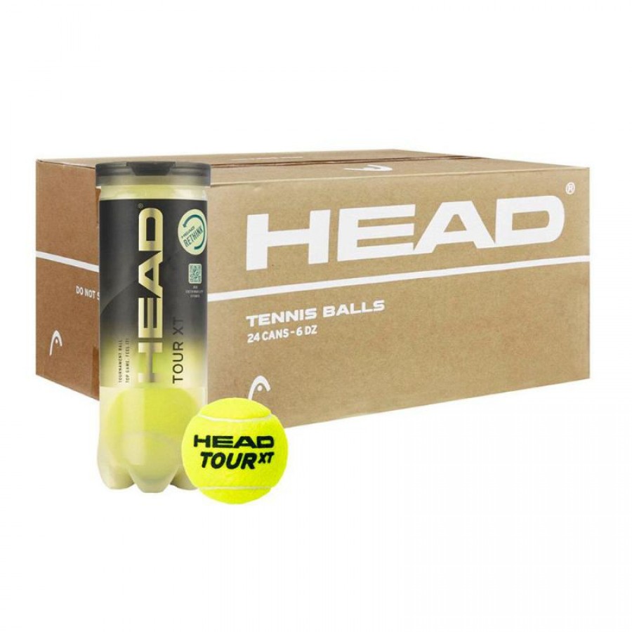 Boite 72 Balles - 24 Bidons de 3 pieces - Head Tour XT Tennis  Offre - Pas cher