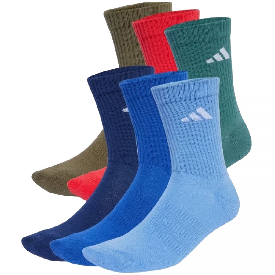 Calcetines Adidas Cushioned Crew Azul Oscuro 6 Pares