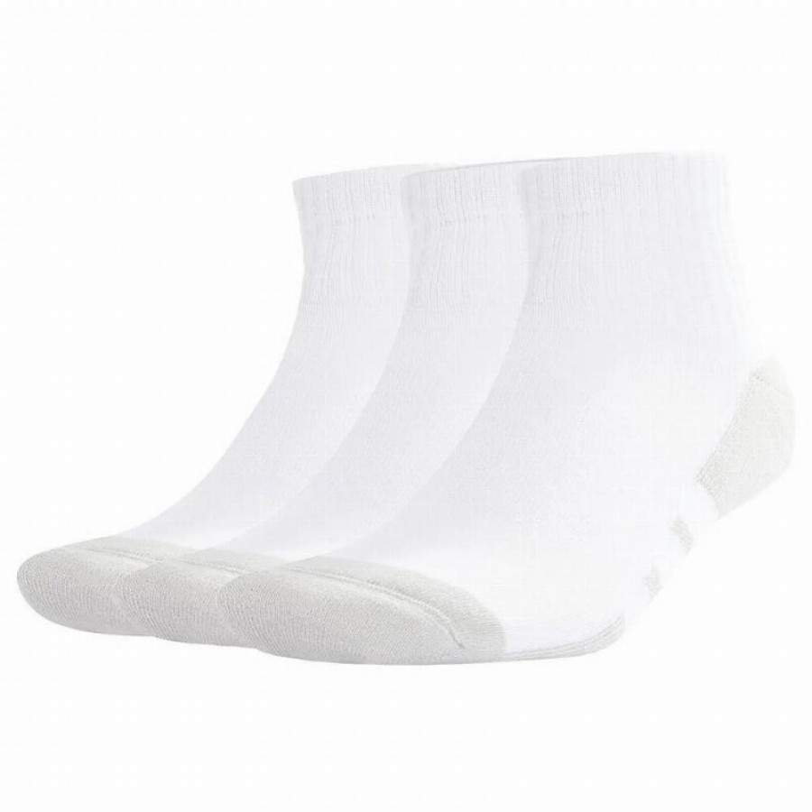 Calcetines Adidas Essentials Cushioned Quarter Blanco Gris 3 Pares  Offer + Cheap