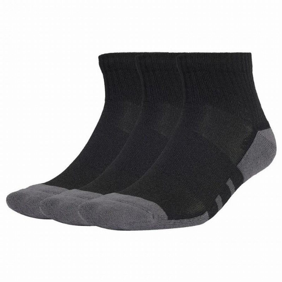 Calcetines Adidas Essentials Quarto Acolchoado Negro Gris 3 Pecas  Oferta + Barato
