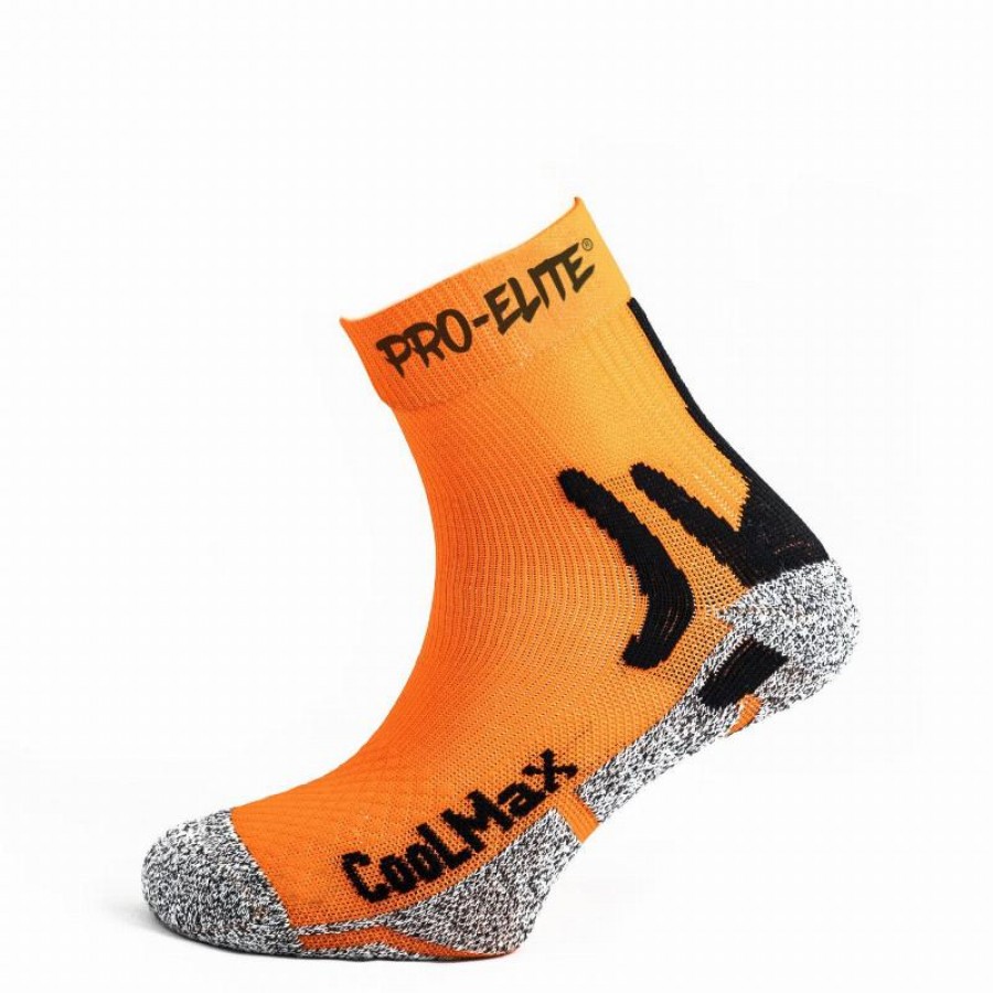 Meias Pro Elite Coolmax Laranja 1 Par  Oferta + Barato
