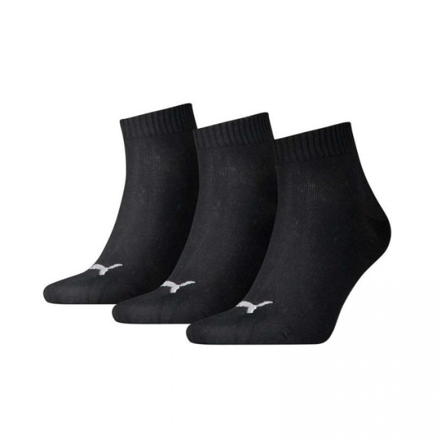 Calcetina Puma Quarter Negro 3 pares  Oferta + Barato