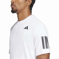 Adidas Club 3 Stripes Blanc Noir T-Shirt  Offre - Pas cher