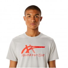 Cotton Asics Tiger Grey Cherry Tomato T-Shirt