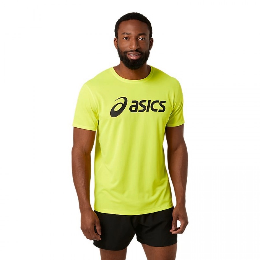 Asics Core Fluorescent Yellow Performance Black T-shirt  Offer + Cheap