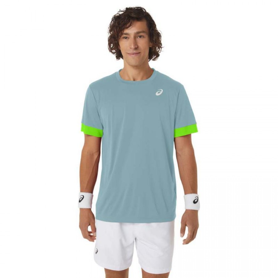 Camiseta Asics Court Azul Lima Electrico  Oferta + Barato