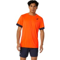 Camiseta Asics Court Naranja Azul Medianoche  Oferta + Barato