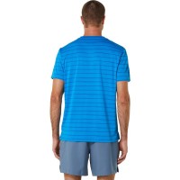 Camiseta Asics Court Listras SS Azul  Oferta + Barato