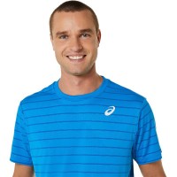 Camiseta Asics Court Listras SS Azul  Oferta + Barato