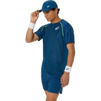 Camiseta Asics Match Azul Mako  Oferta + Barato