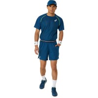 Camiseta Asics Match Azul Mako  Oferta + Barato