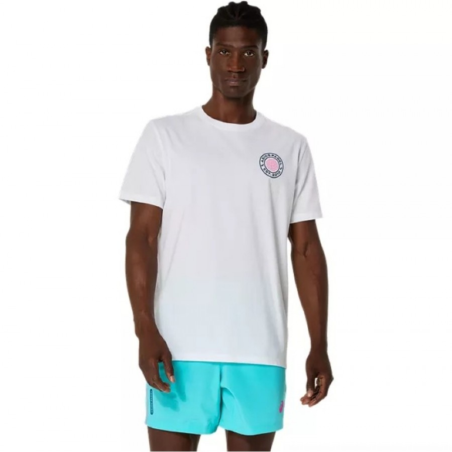 Camiseta Asics Padel Court Graphic SS Top Blanco  Oferta + Barato