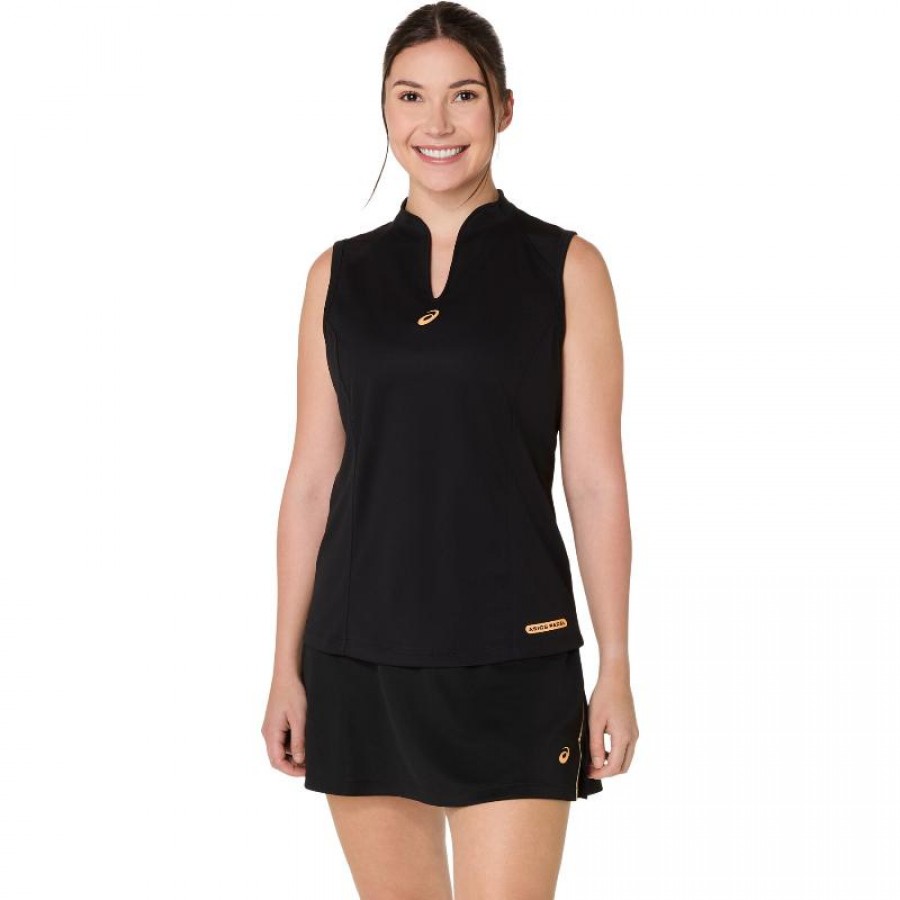 Camiseta Asics Padel Court Negro Mujer  Oferta + Barato
