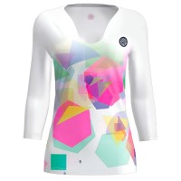 Camiseta Bidi Badu Kaleido V-Neck Blanco Mix Mujer  Oferta + Barato