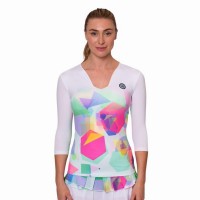Camiseta Bidi Badu Kaleido V-Neck Blanco Mix Mujer  Oferta + Barato