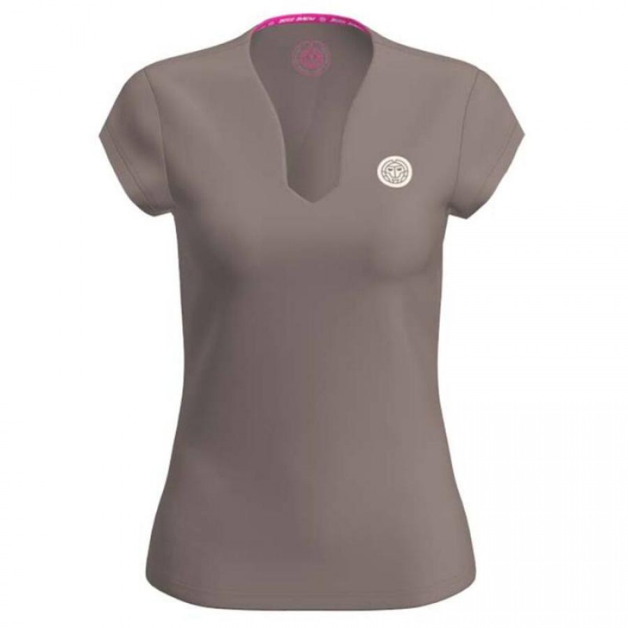 Camiseta Bidi Badu Spectrum Col en V Marron Mujer  Offre - Pas cher