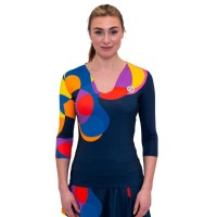 Bidi Badu T-Shirt Femme Twiggy V-Neck Dark Blue Mix  Offre - Pas cher