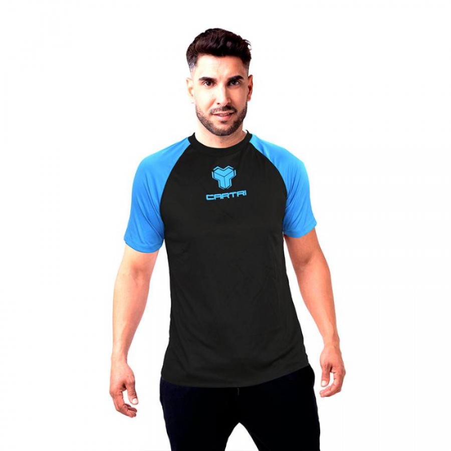 Camiseta Cartri Match Preto Azul  Oferta + Barato