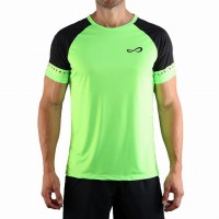 T-shirt vert à manches fougueuses sans fin  Offre - Pas cher