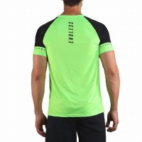 T-shirt vert à manches fougueuses sans fin  Offre - Pas cher