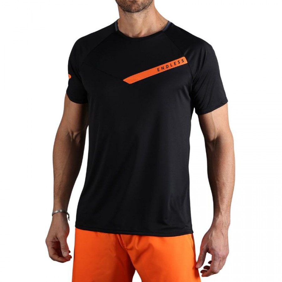 Camiseta Endless Tracer Negro Naranja  Oferta + Barato