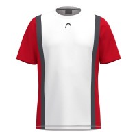 Camiseta Head Club 25 Tech Branca Vermelha Júnior  Oferta + Barato