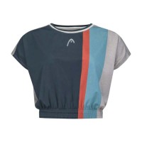 Head Crop Top T-shirt bleu marine femme  Offre - Pas cher