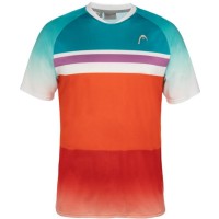 Camiseta Head Performance Paris Naranja Azul Royal  Offre - Pas cher