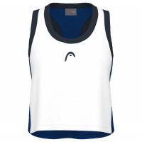 Camiseta Head Play Crop Top Blanco Azul Royal Mujer  Offre - Pas cher