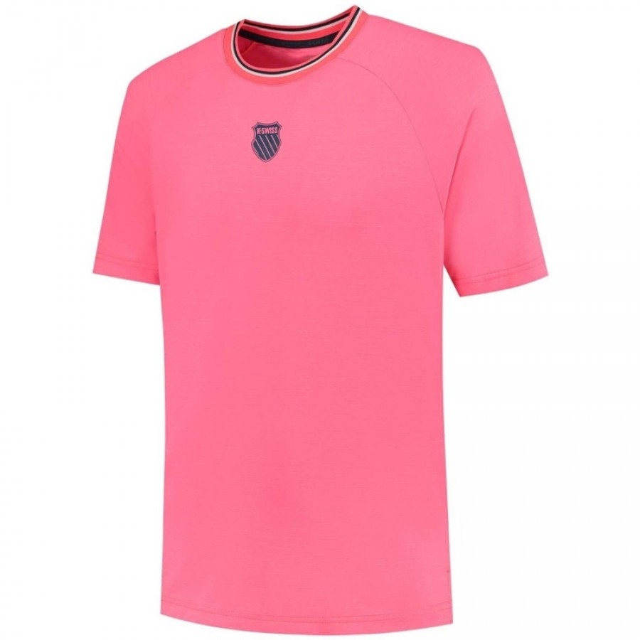 Camiseta Kswiss Hypercourt Melange 3 Rosa  Offre - Pas cher