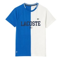T-shirt Lacoste Daniil Medvedev bleu blanc  Offre - Pas cher