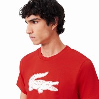 Camiseta Lacoste Sport Vermelha Branca  Oferta + Barato