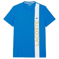 Camiseta Lacoste Sport Ultra Dry Azul Branco  Oferta + Barato