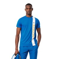 Camiseta Lacoste Sport Ultra Dry Azul Branco  Oferta + Barato