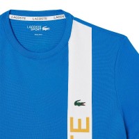 Camiseta Lacoste Sport Ultra Dry Azul Branco  Oferta + Barato