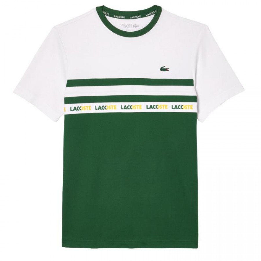 Lacoste Ultra Dry T-Shirt Green White  Offer + Cheap