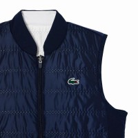 Chaleco Lacoste Slim Fit Azul Marino Blanco Mujer  Oferta + Barato