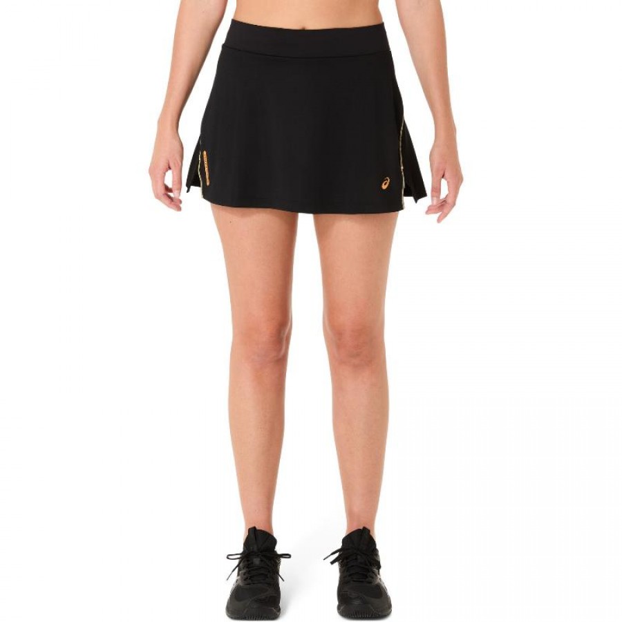 Falda Asics Padel Court Negro Azul Stone  Oferta + Barato