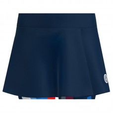 Badu Bidi Skirt New York Printed Wavy Dark Blue Red