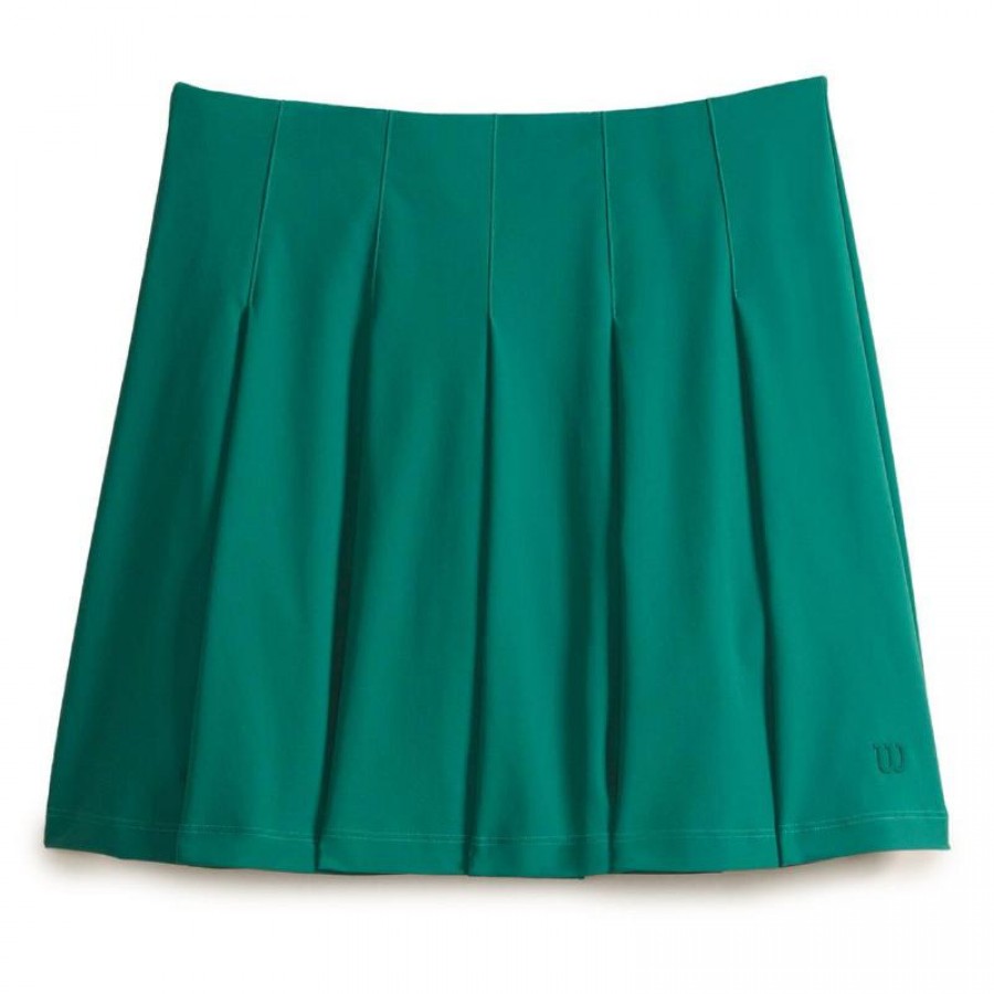 Falda Wilson Clássico Plissado Verde  Oferta + Barato