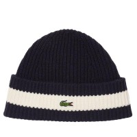 Gorro Lacoste Lana Azul Marino Blanco  Oferta + Barato