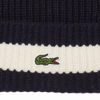 Gorro Lacoste Lana Azul Marino Blanco  Oferta + Barato