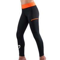 Leggings Junior Endless Cross Pocket Preto Laranja  Oferta + Barato