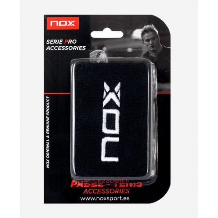 Muñequera Nox Negra Logo Blanco 2 Unidades  Oferta + Barato